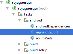 android studio signing report