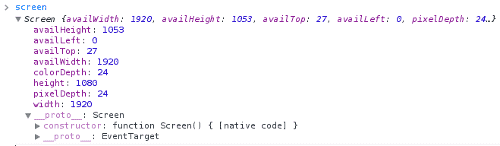 objeto screen javascript