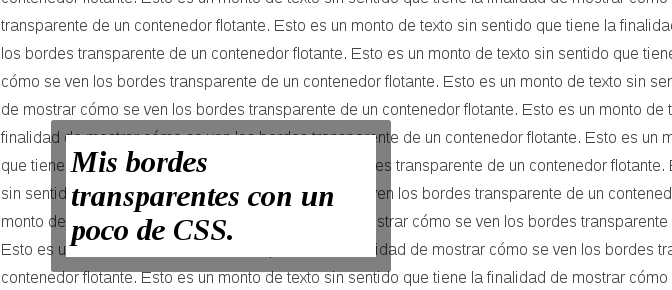 Truco para los bordes en CSS: Bordes transparentes