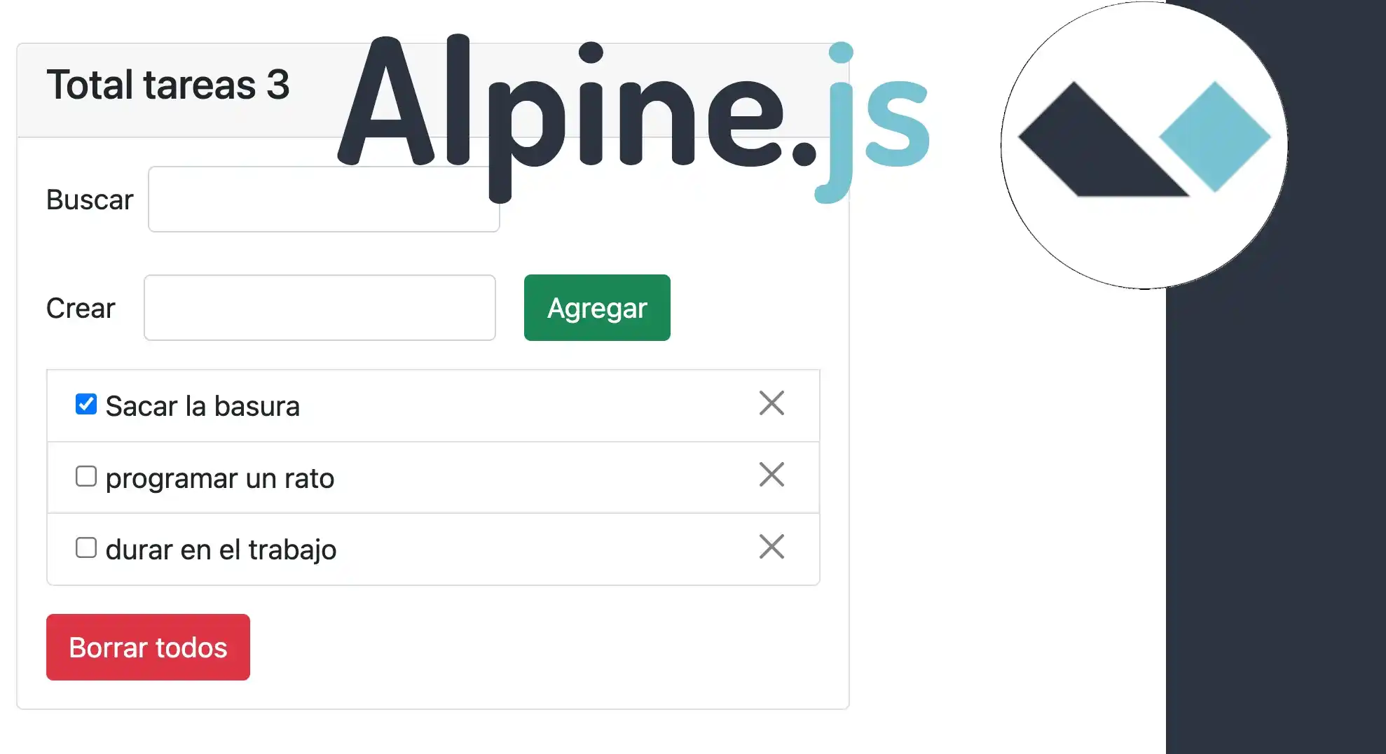 Aplicación de To Do List con Alpine JS