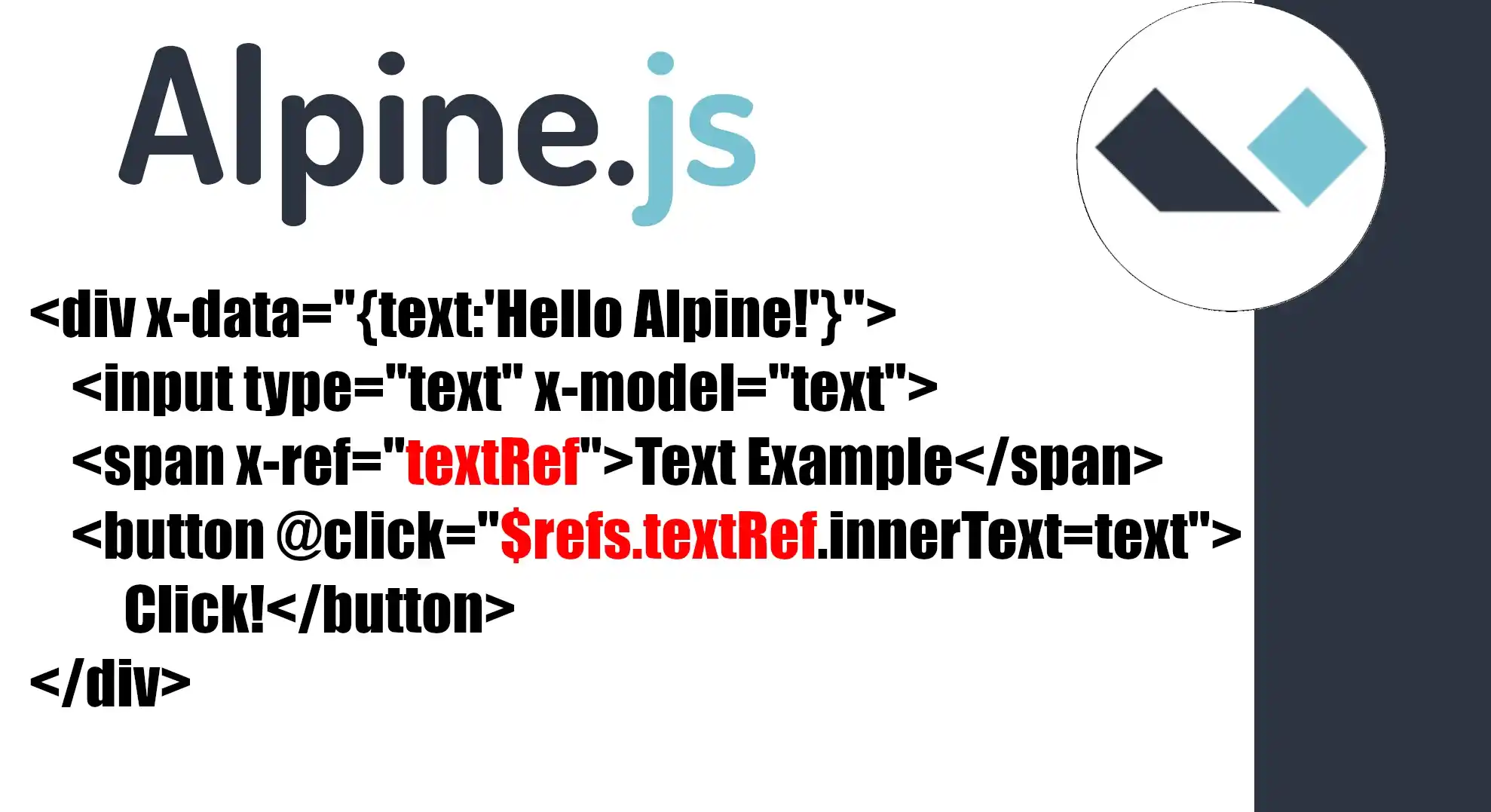 x-ref para crear referencias de elementos HTML en Alpine.js