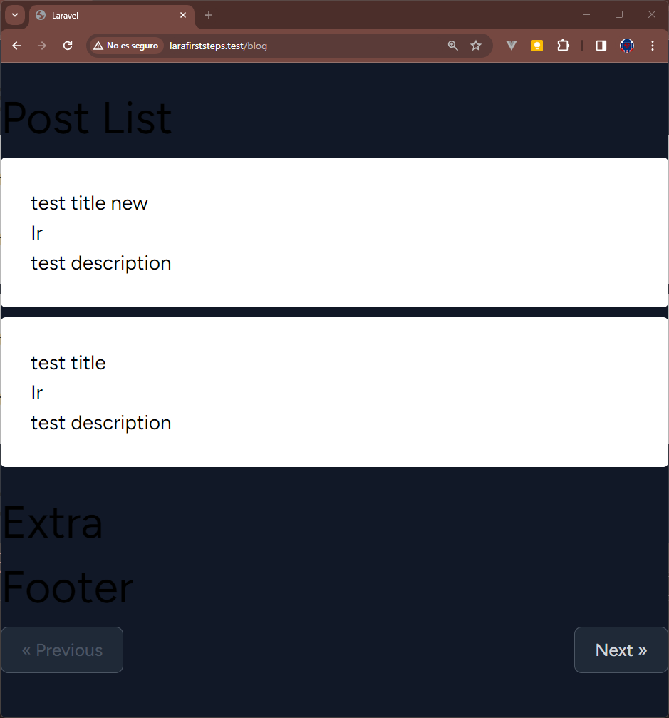 List of publications, default slot and named slot