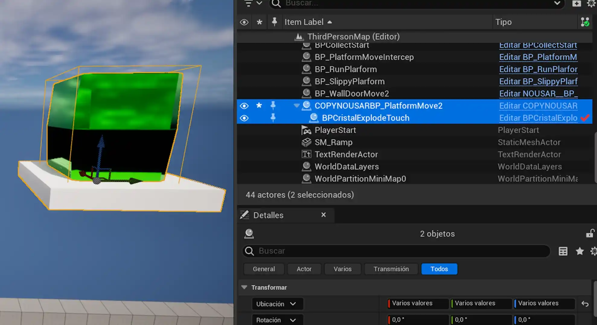 Herencia en las clases Blueprints o Child Blueprints, Mover Juntos en el runtime Unreal Engine 5