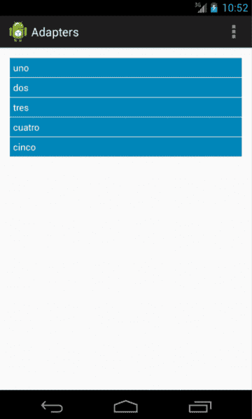 adapter corriendo en un android, listview