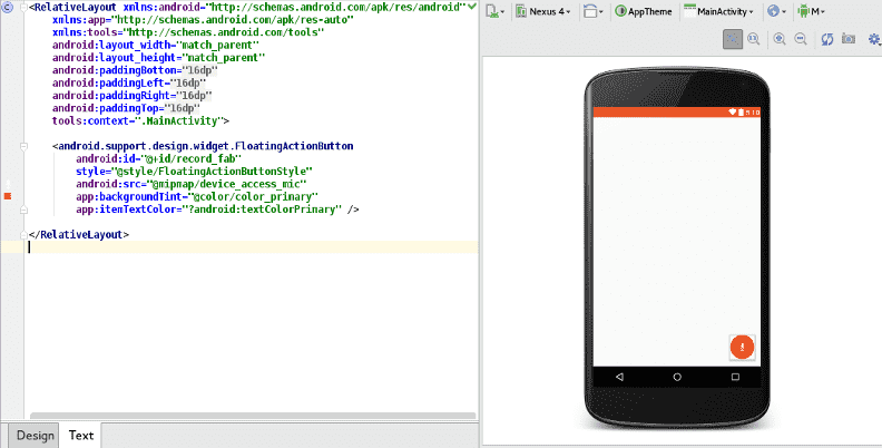 floatingActionButton en android Studio