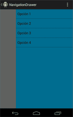 menú lateral en android alineado a la derecha