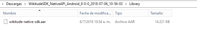 aar librería de wikitude