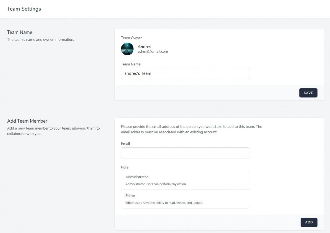 Base de datos Laravel jetstream