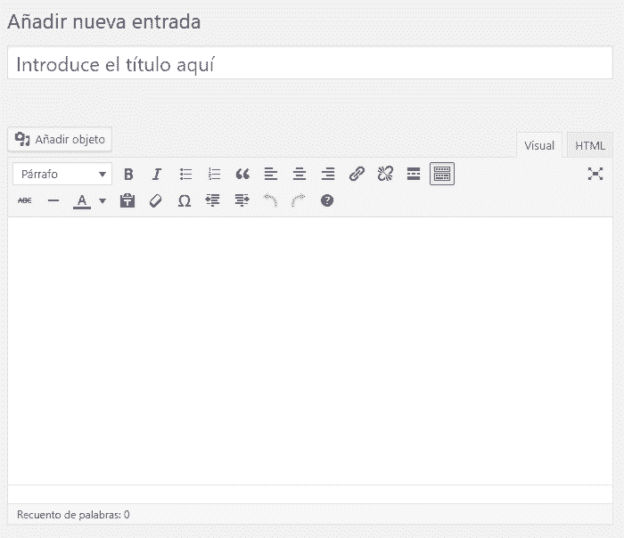 formulario de crear entradas en wordpress